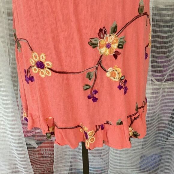 LIV Los Angeles Anthropologie Embroidered Boho Mini Dress Women’s Medium - Picture 6 of 10